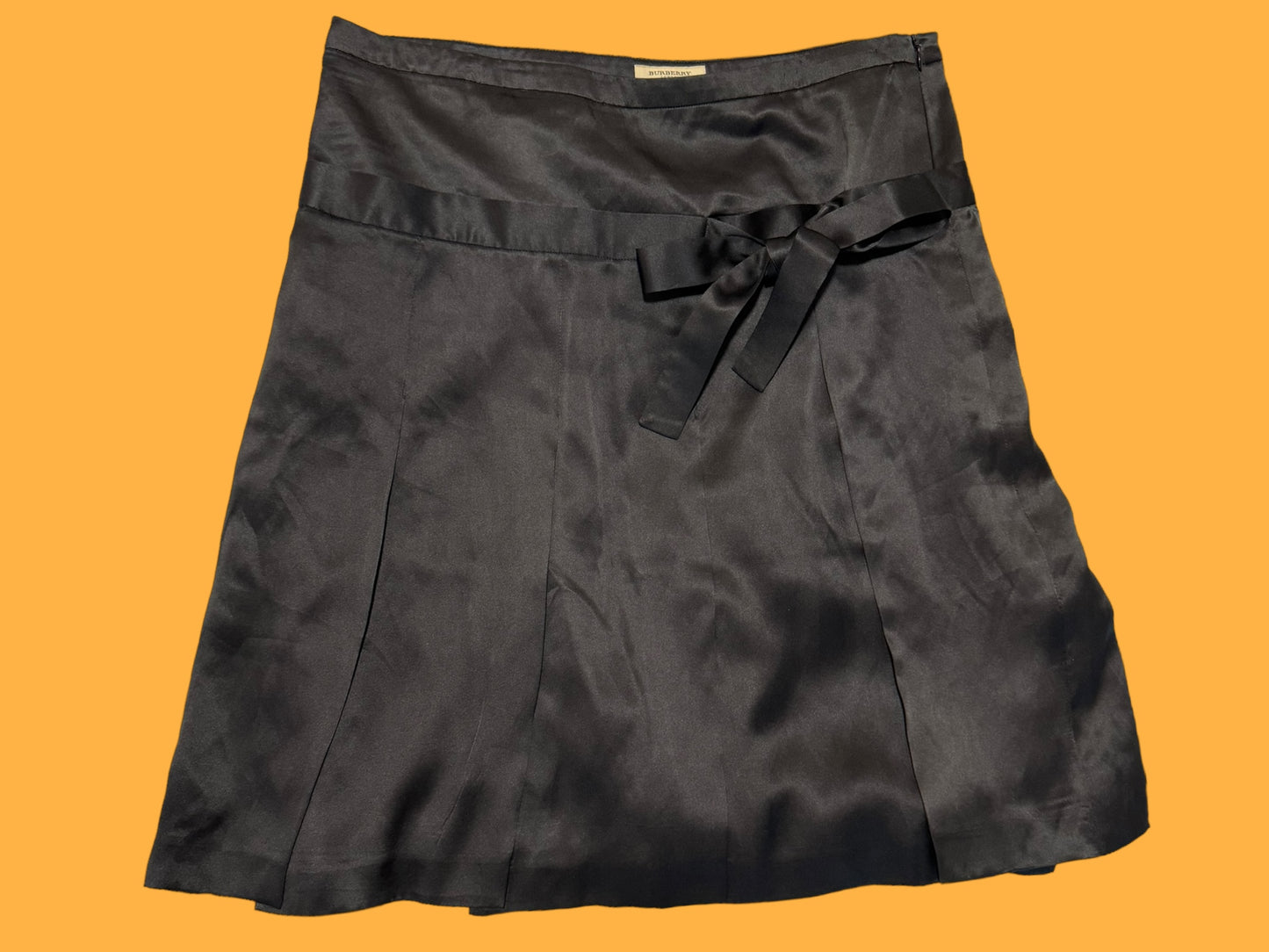BURBERRY black silk skirt size large