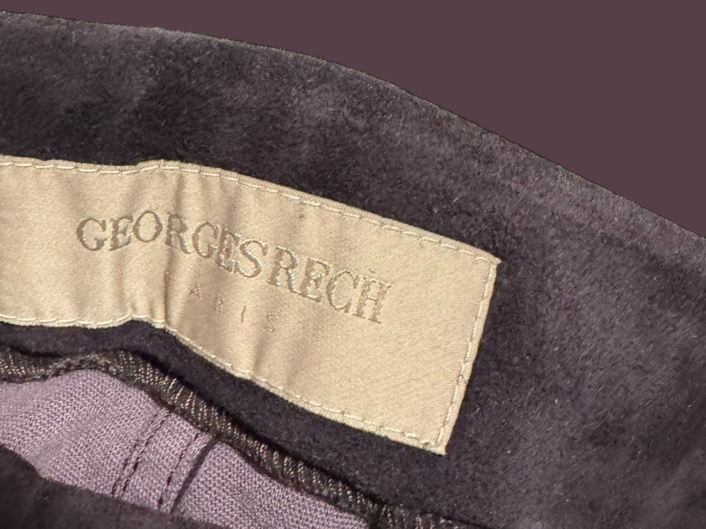 GEORGES RECH purple suede pants size xs