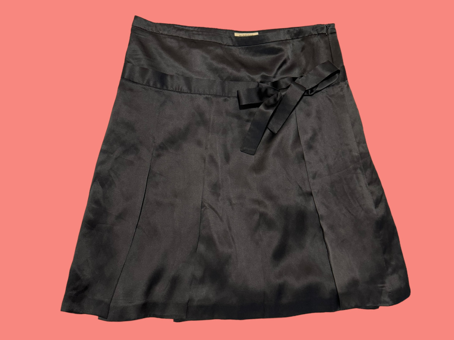 BURBERRY black silk skirt size large