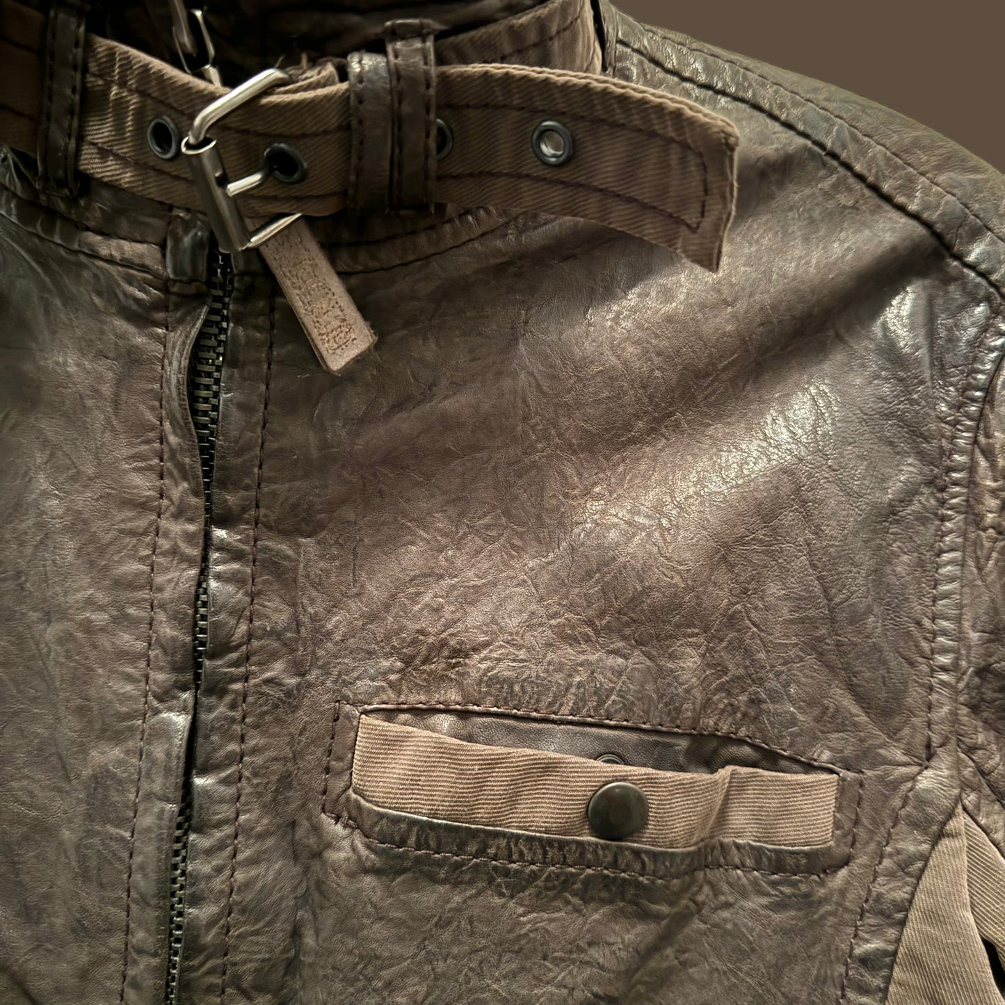 mens leather moto jacket size small/medium
