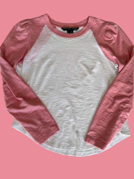 VERONICA BEARD pink & white shirt size small