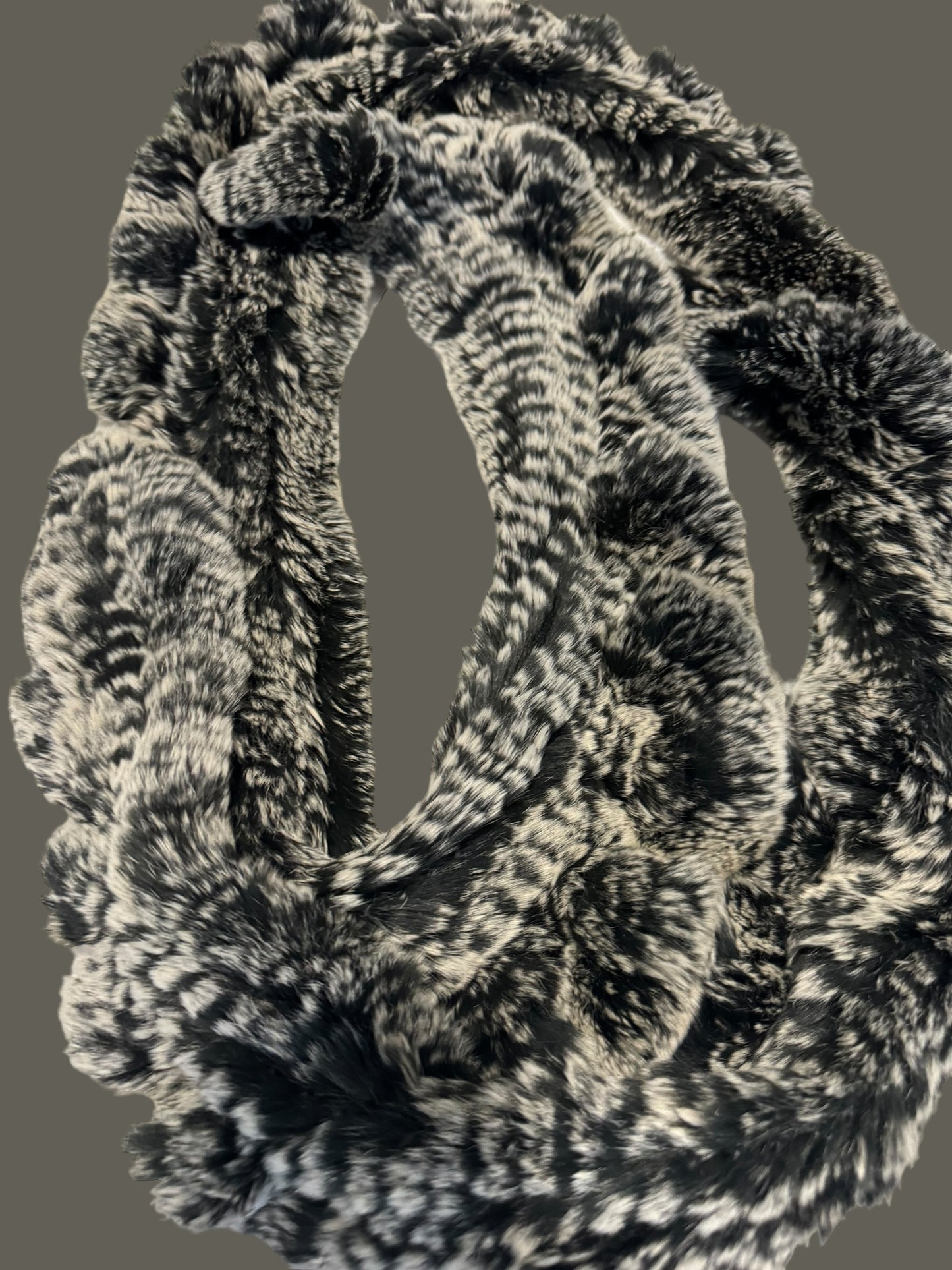 grey & black fur scarf