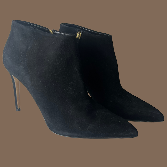 Gucci black suede booties size 10